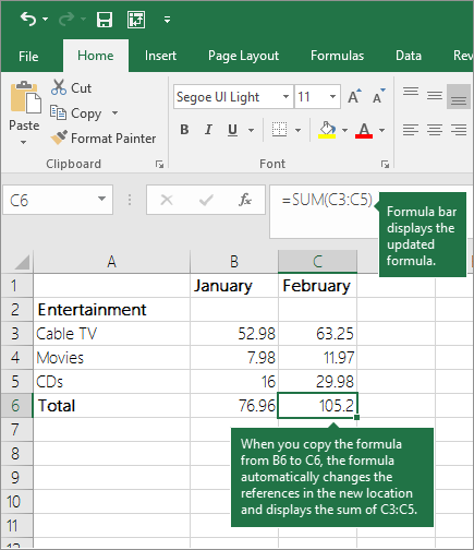 what are in excel formulas